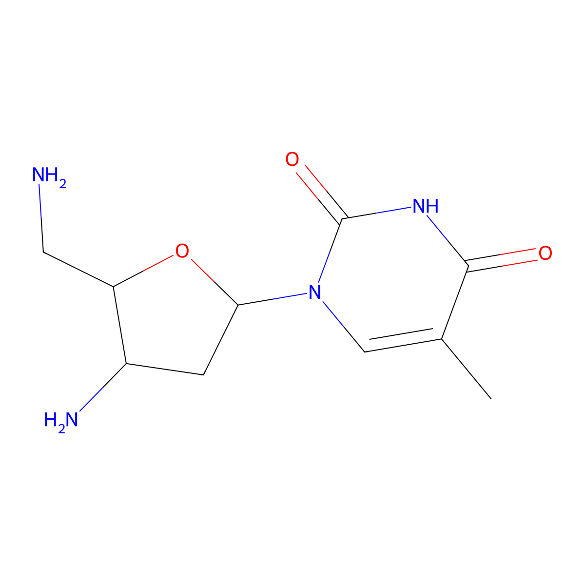 3',5'-Diamino-3',5'-dideoxythymidine molecular structure, CAS 64638-15-9