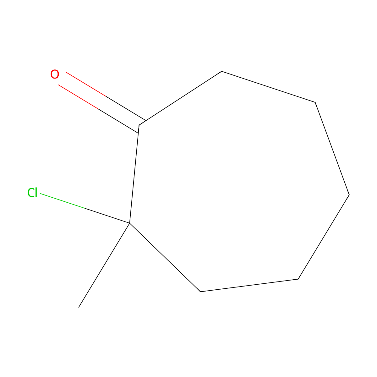 2-Chloro-2-methylcycloheptan-1-one molecular structure, CAS 64639-30-1