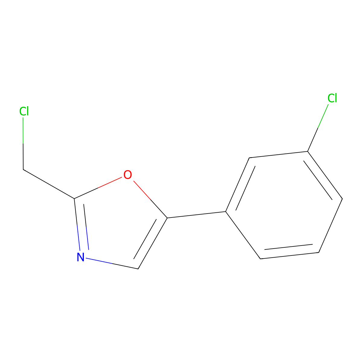 2-(Chloromethyl)-5-(3-chlorophenyl)oxazole molecular structure, CAS 64640-15-9