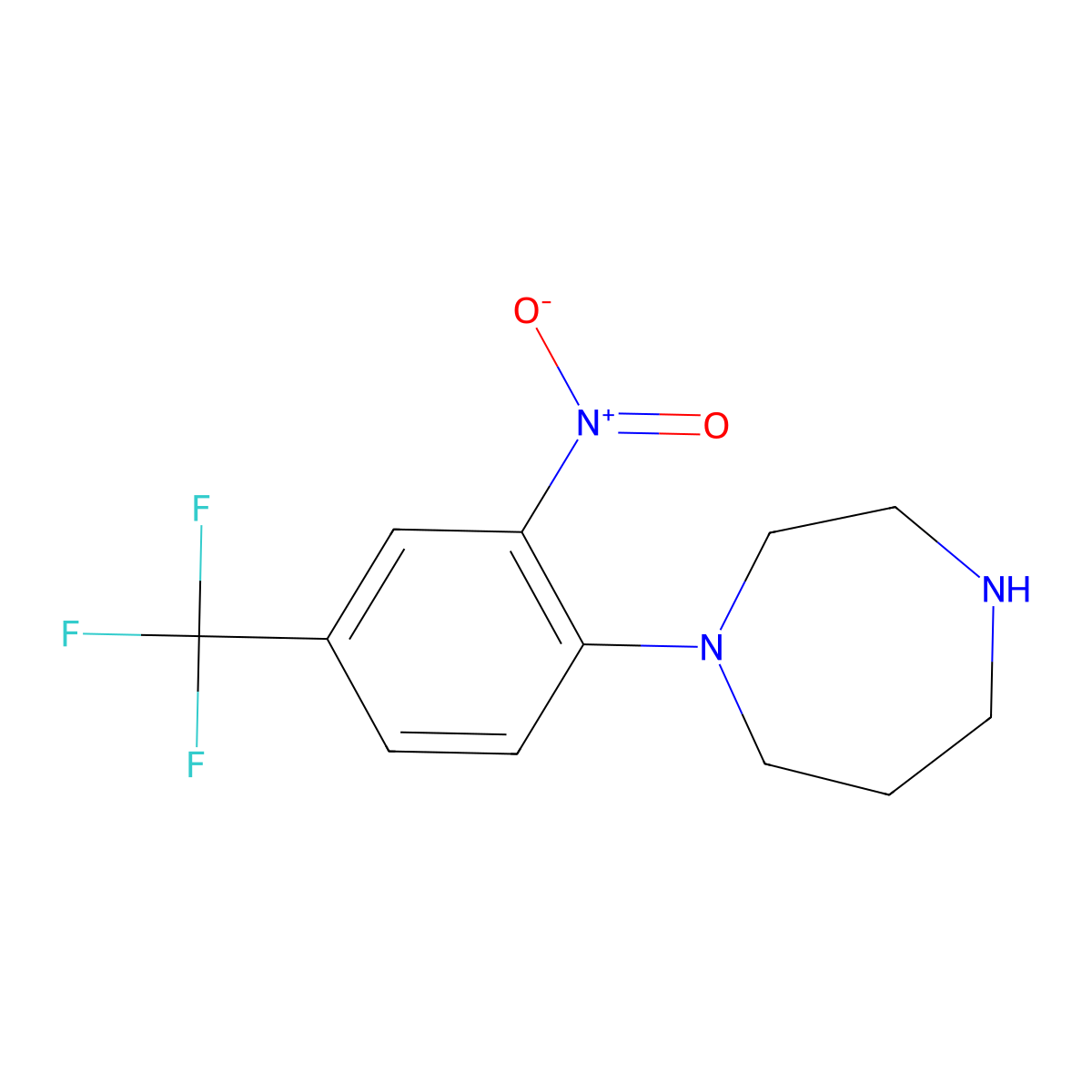1-[2-Nitro-4-(trifluoromethyl)phenyl]-1,4-diazepane molecular structure, CAS 646455-48-3