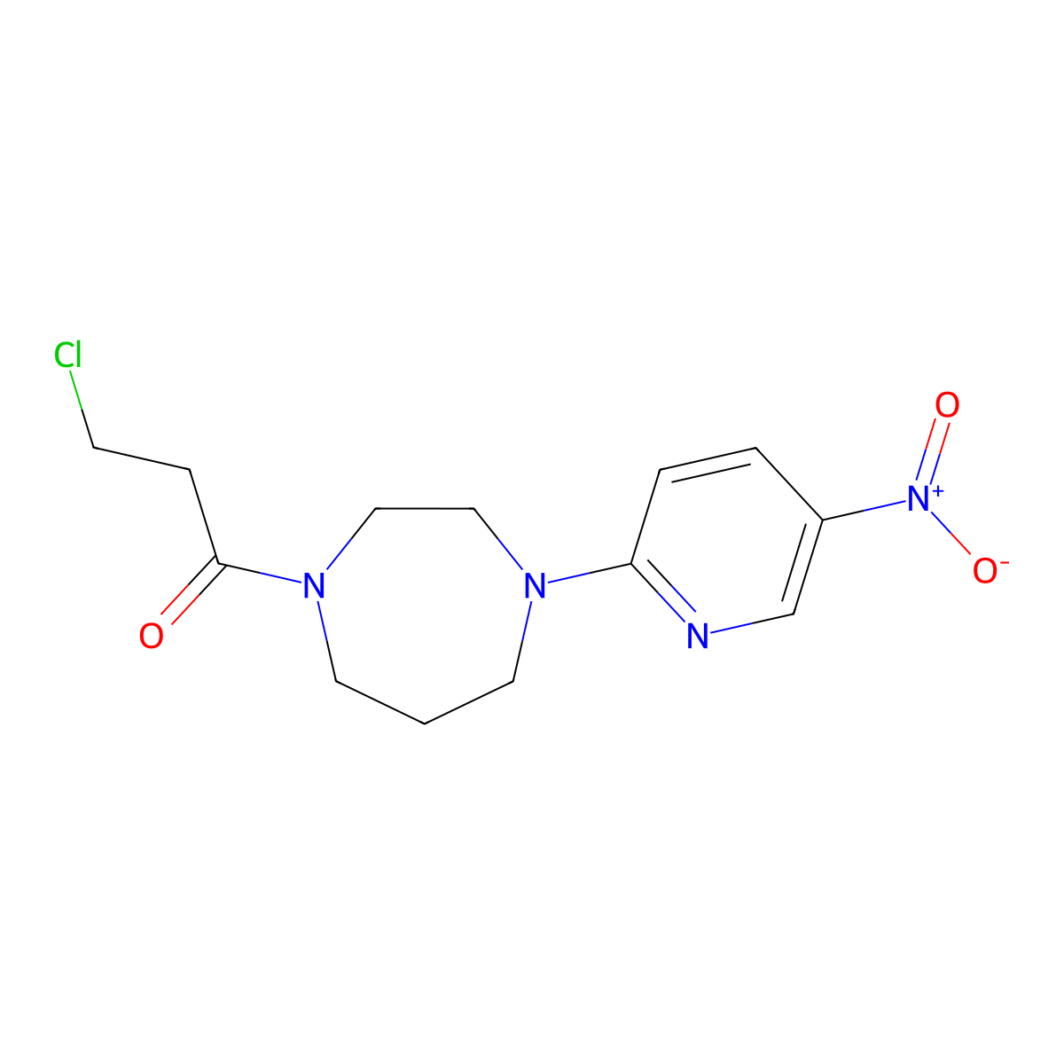 3-Chloro-1-[4-(5-nitropyridin-2-yl)-1,4-diazepan-1-yl]propan-1-one molecular structure, CAS 646455-54-1