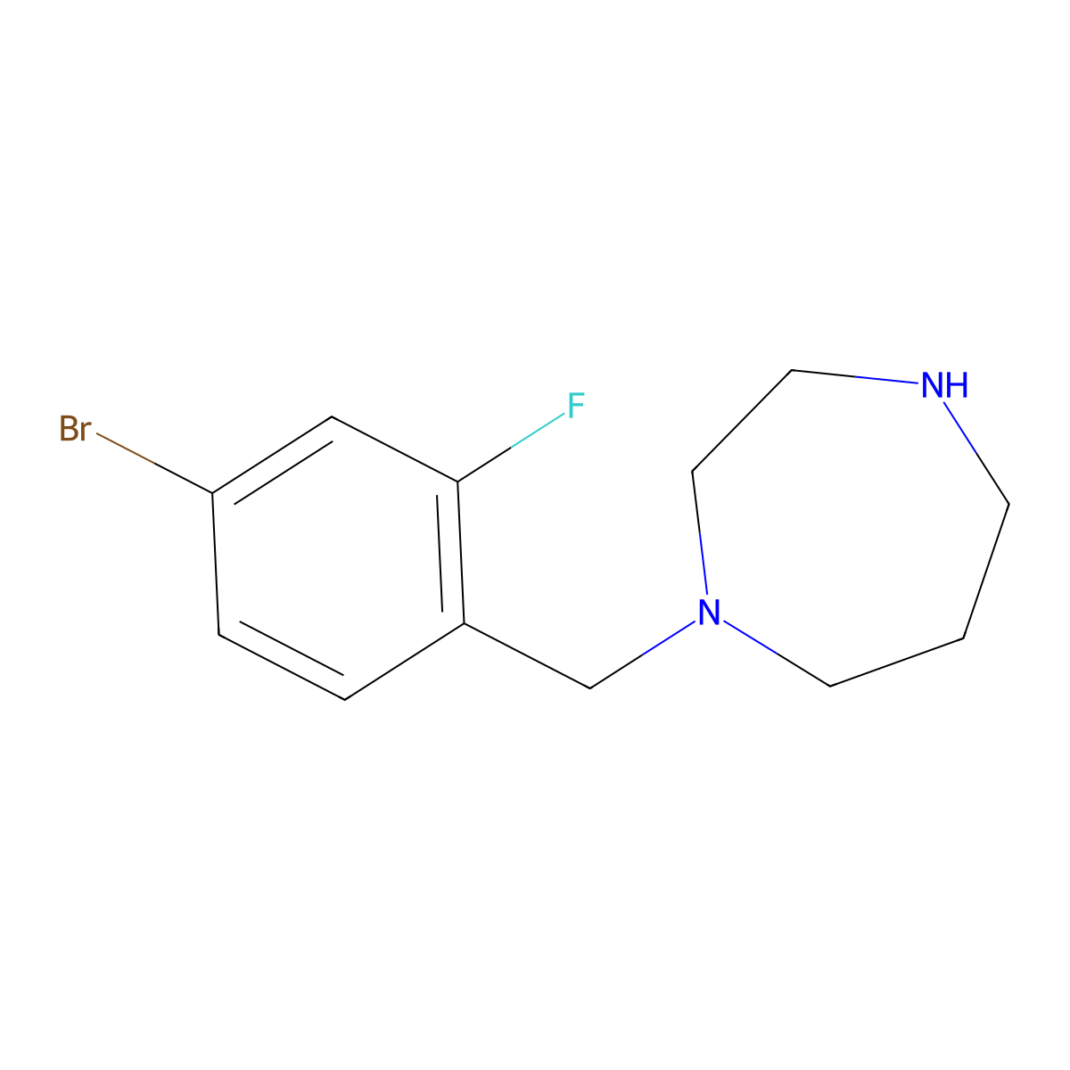 1-(4-Bromo-2-fluorobenzyl)homopiperazine molecular structure, CAS 646455-62-1