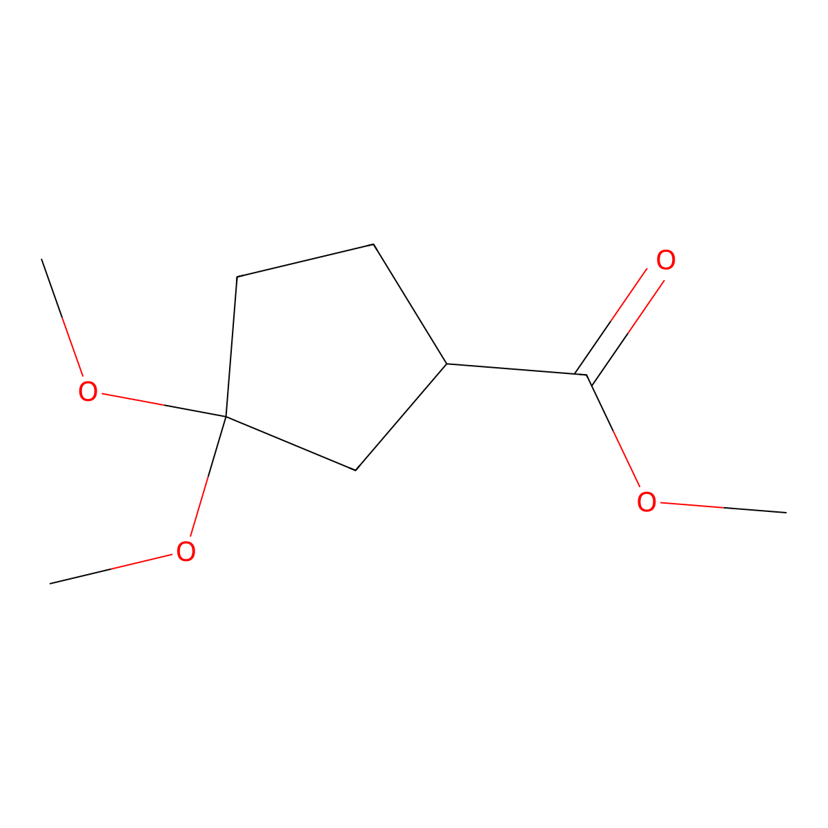Methyl 3,3-dimethoxycyclopentanecarboxylate molecular structure, CAS 64646-07-7