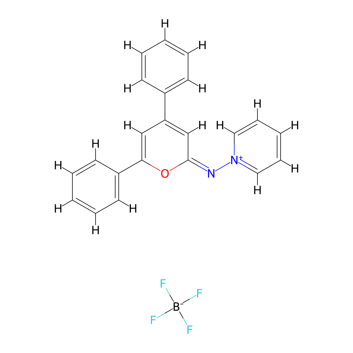1-{[(2E)-4,6-Diphenyl-2H-pyran-2-ylidene]amino}pyridin-1-ium; tetrafluoroboranuide molecular structure, CAS 64646-51-1