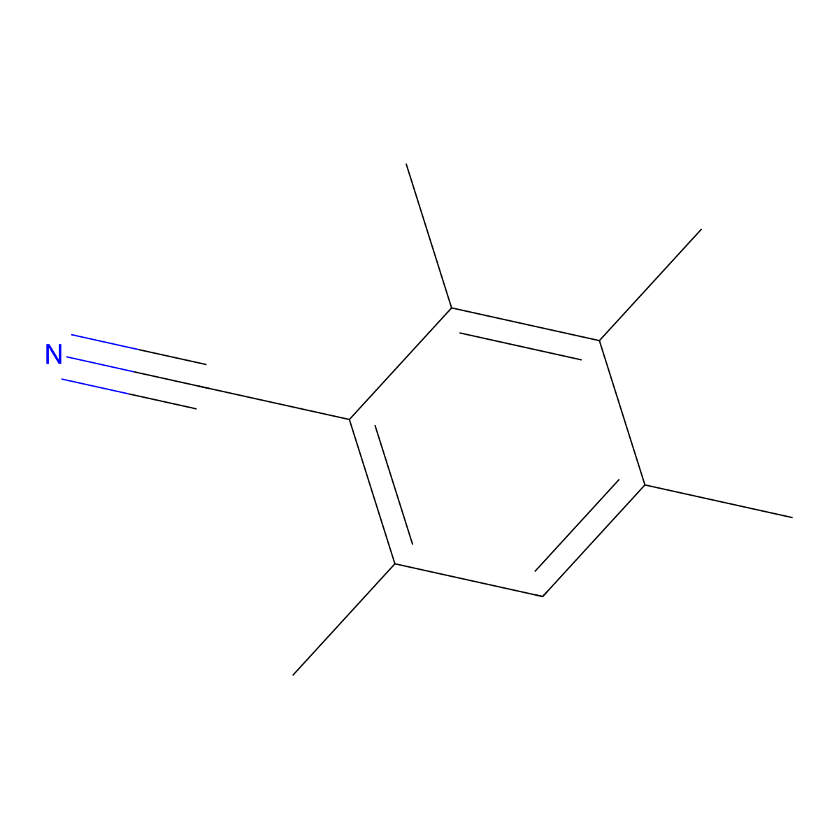 2,3,4,6-Tetramethylbenzonitrile molecular structure, CAS 64648-35-7