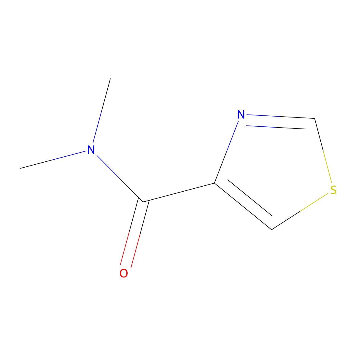 N,N-dimethylthiazole-4-carboxamide molecular structure, CAS 64649-22-5
