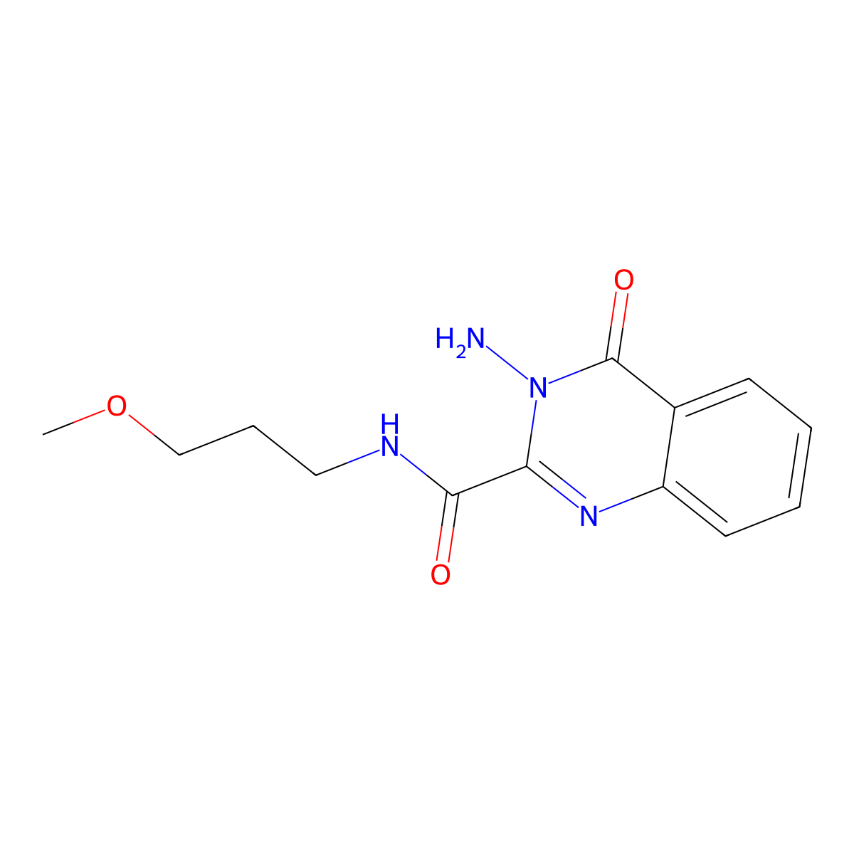3-amino-N-(3-methoxypropyl)-4-oxoquinazoline-2-carboxamide molecular structure, CAS 646497-32-7