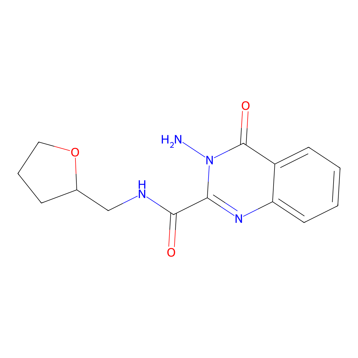 3-amino-4-oxo-N-(oxolan-2-ylmethyl)quinazoline-2-carboxamide molecular structure, CAS 646497-34-9
