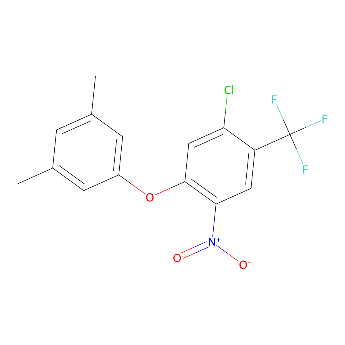 1-Chloro-5-(3,5-dimethylphenoxy)-4-nitro-2-(trifluoromethyl)benzene molecular structure, CAS 646498-10-4
