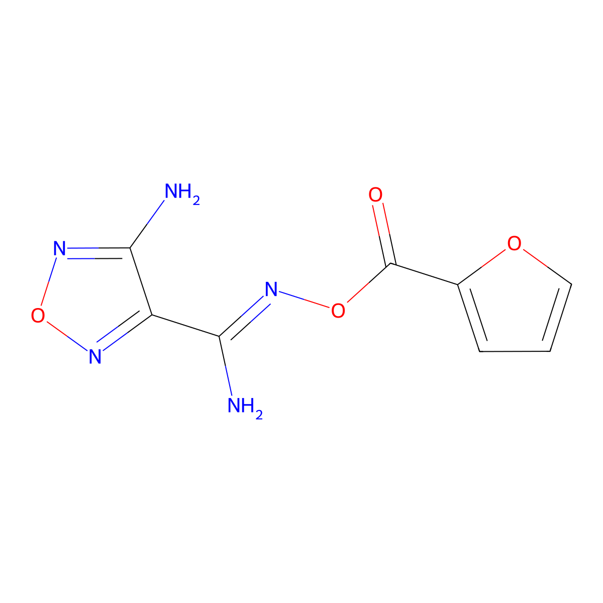 [[Amino-(4-amino-1,2,5-oxadiazol-3-yl)methylidene]amino] furan-2-carboxylate molecular structure, CAS 6465-36-7