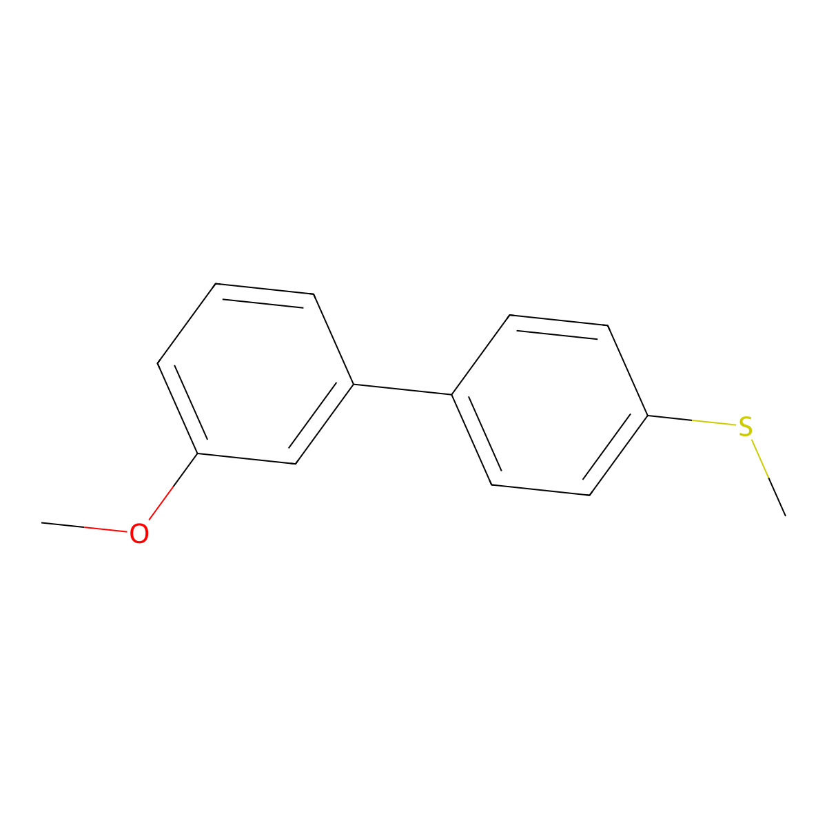 1,1'-Biphenyl, 3-methoxy-4'-(methylthio)- molecular structure, CAS 646505-59-1