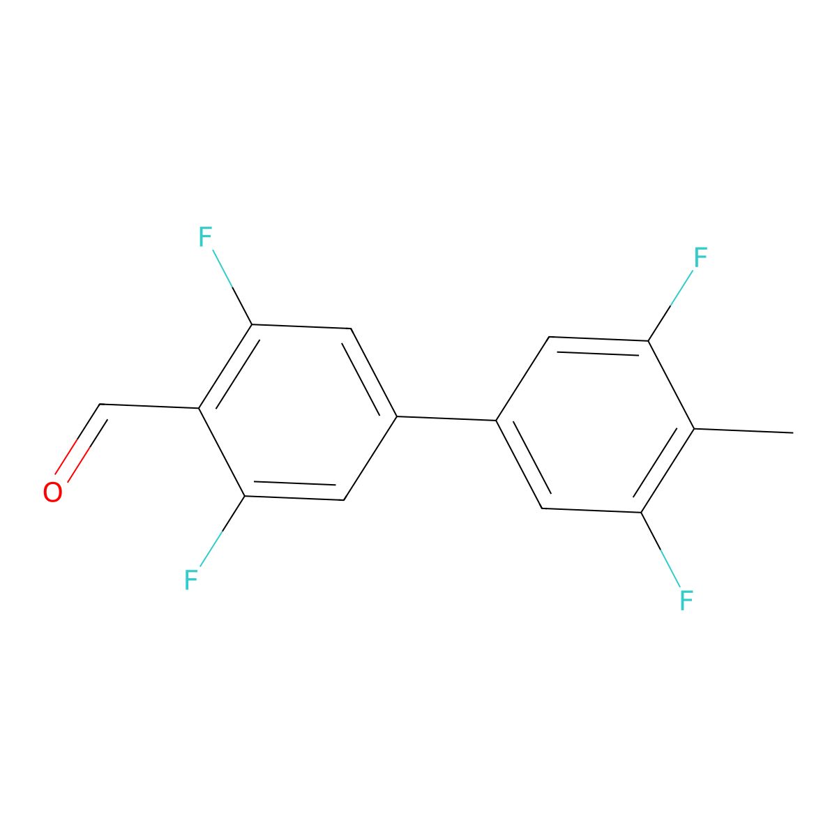 3,3',5,5'-Tetrafluoro-4'-methyl[1,1'-biphenyl]-4-carbaldehyde molecular structure, CAS 646507-90-6