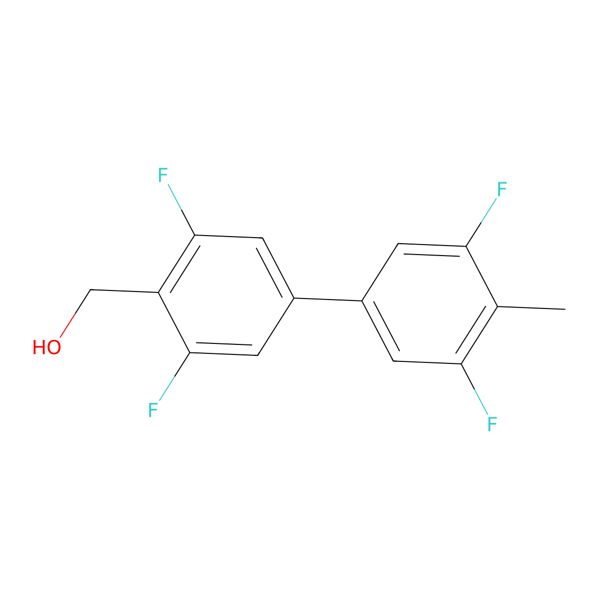 [1,1'-Biphenyl]-4-methanol, 3,3',5,5'-tetrafluoro-4'-methyl- molecular structure, CAS 646507-93-9