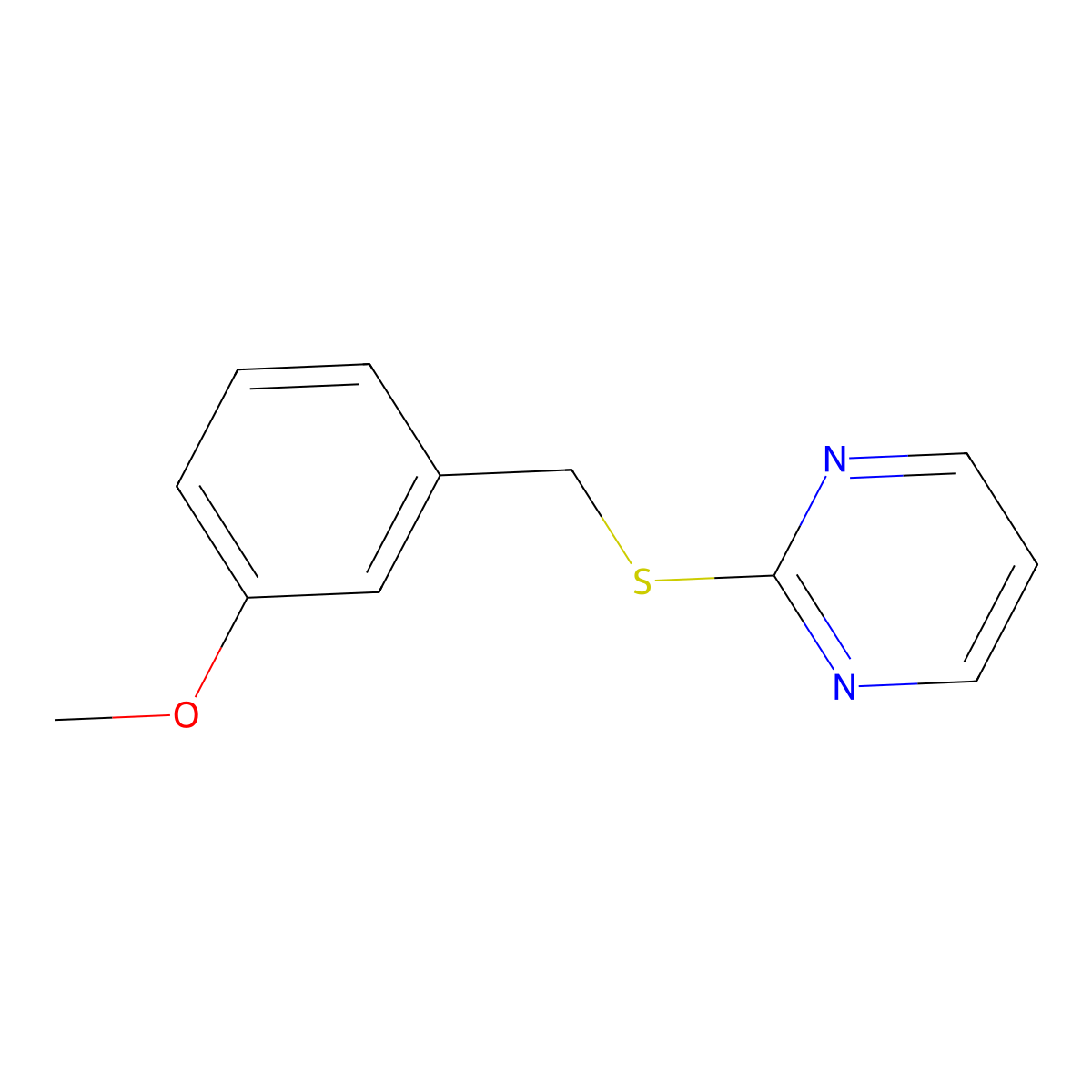 2-[(3-Methoxyphenyl)methylsulfanyl]pyrimidine molecular structure, CAS 646511-05-9