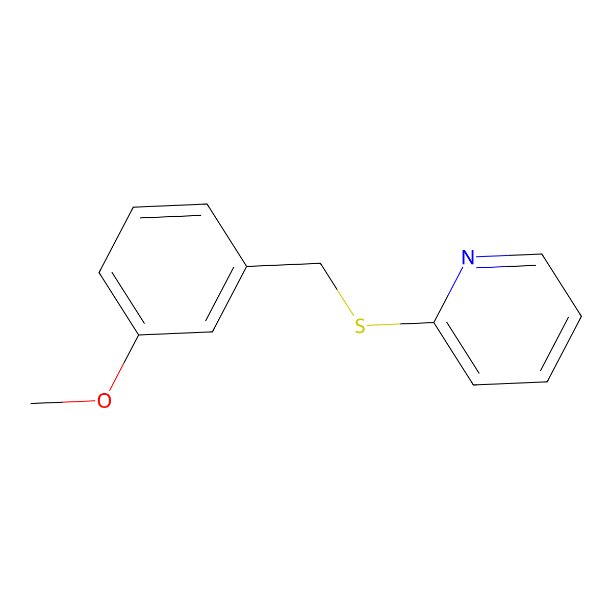 2-[(3-Methoxyphenyl)methylsulfanyl]pyridine molecular structure, CAS 646511-46-8