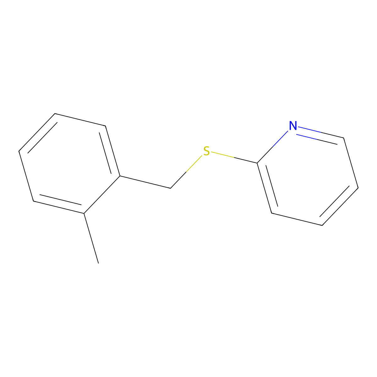 Pyridine, 2-[[(2-methylphenyl)methyl]thio]- molecular structure, CAS 646511-49-1