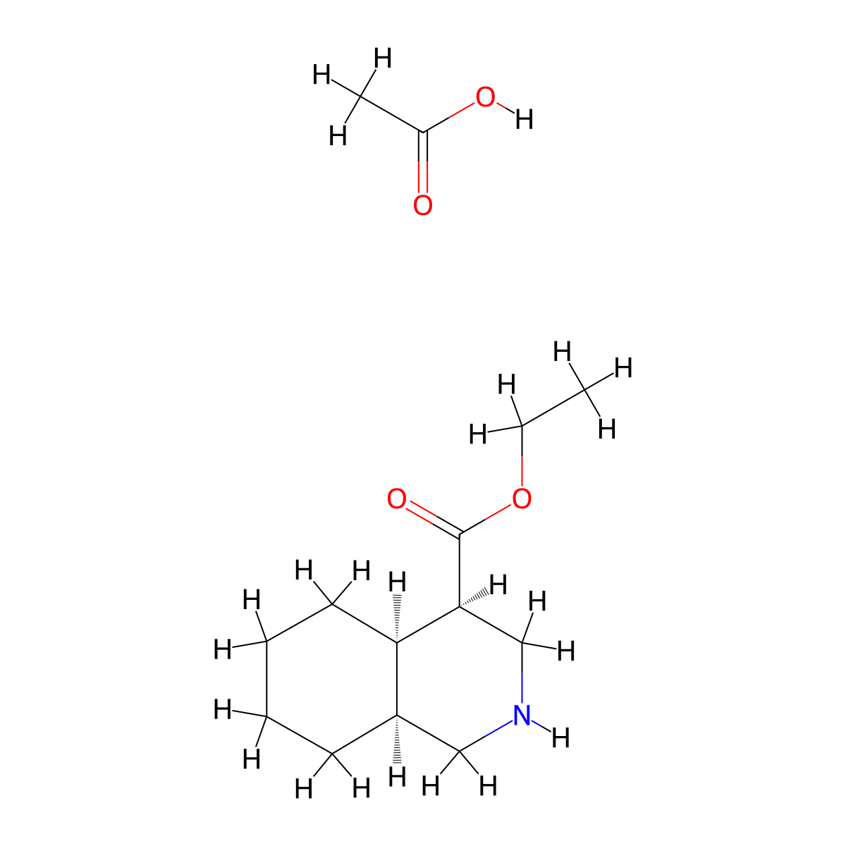 Racemic-(4R,4aR,8aS)-ethyl decahydroisoquinoline-4-carboxylate acetate molecular structure, CAS 646518-35-6