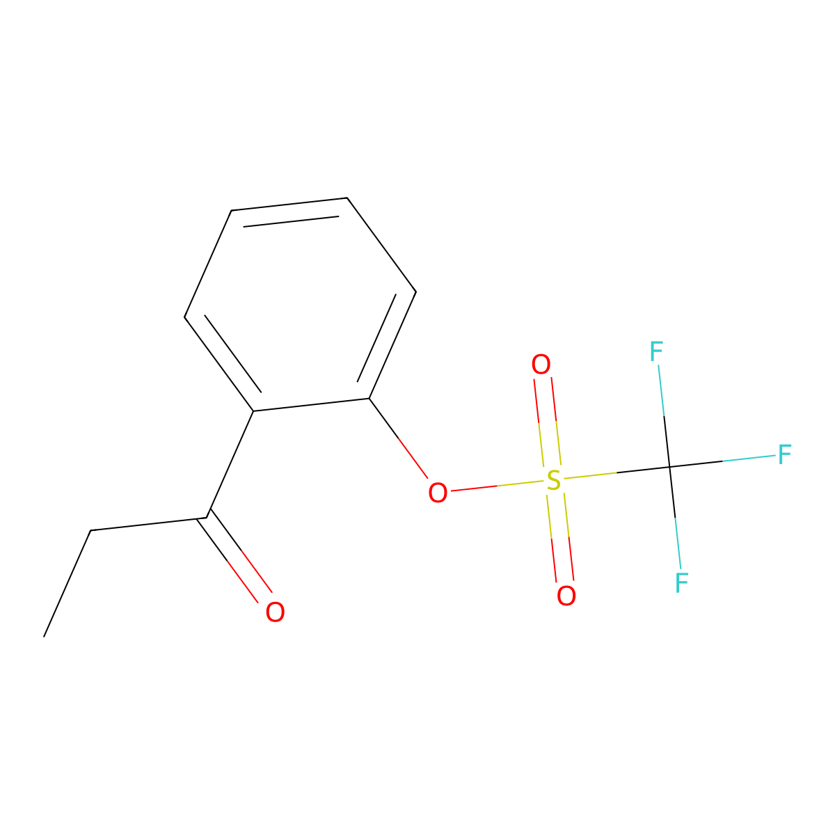 Methanesulfonic acid, trifluoro-, 2-(1-oxopropyl)phenyl ester molecular structure, CAS 646522-74-9