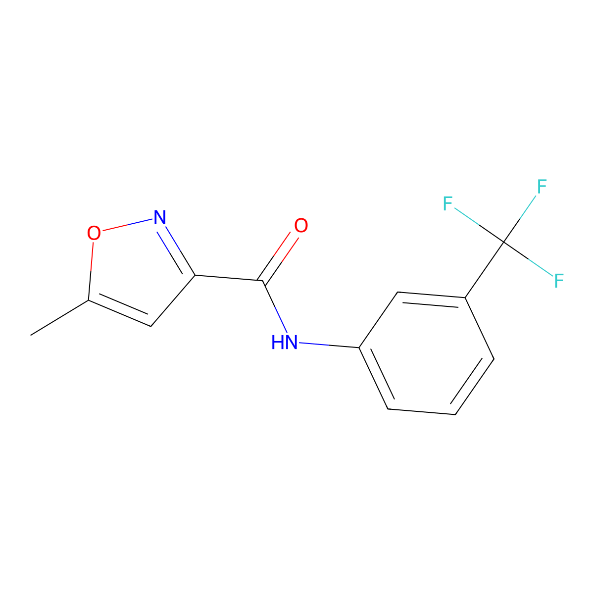 5-methyl-N-[3-(trifluoromethyl)phenyl]-1,2-oxazole-3-carboxamide molecular structure, CAS 646530-36-1