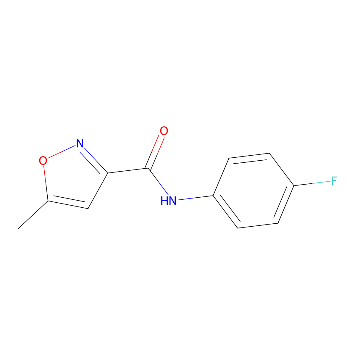 N-(4-fluorophenyl)-5-methyl-1,2-oxazole-3-carboxamide molecular structure, CAS 646530-40-7