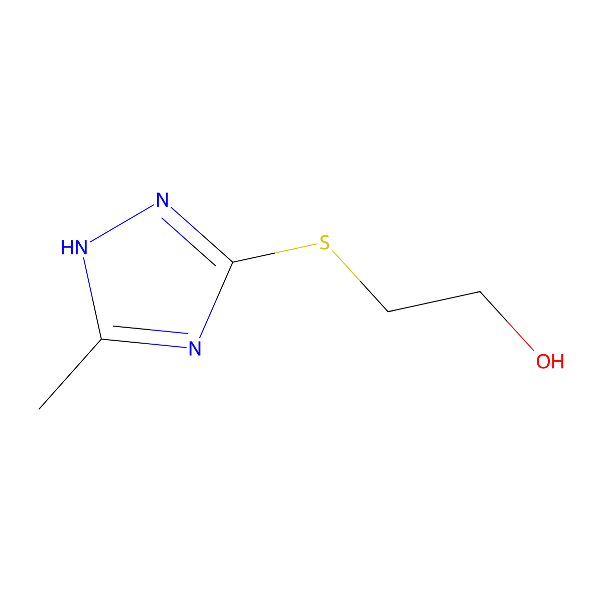 2-[(3-methyl-1H-1,2,4-triazol-5-yl)sulfanyl]-1-ethanol molecular structure, CAS 646534-23-8