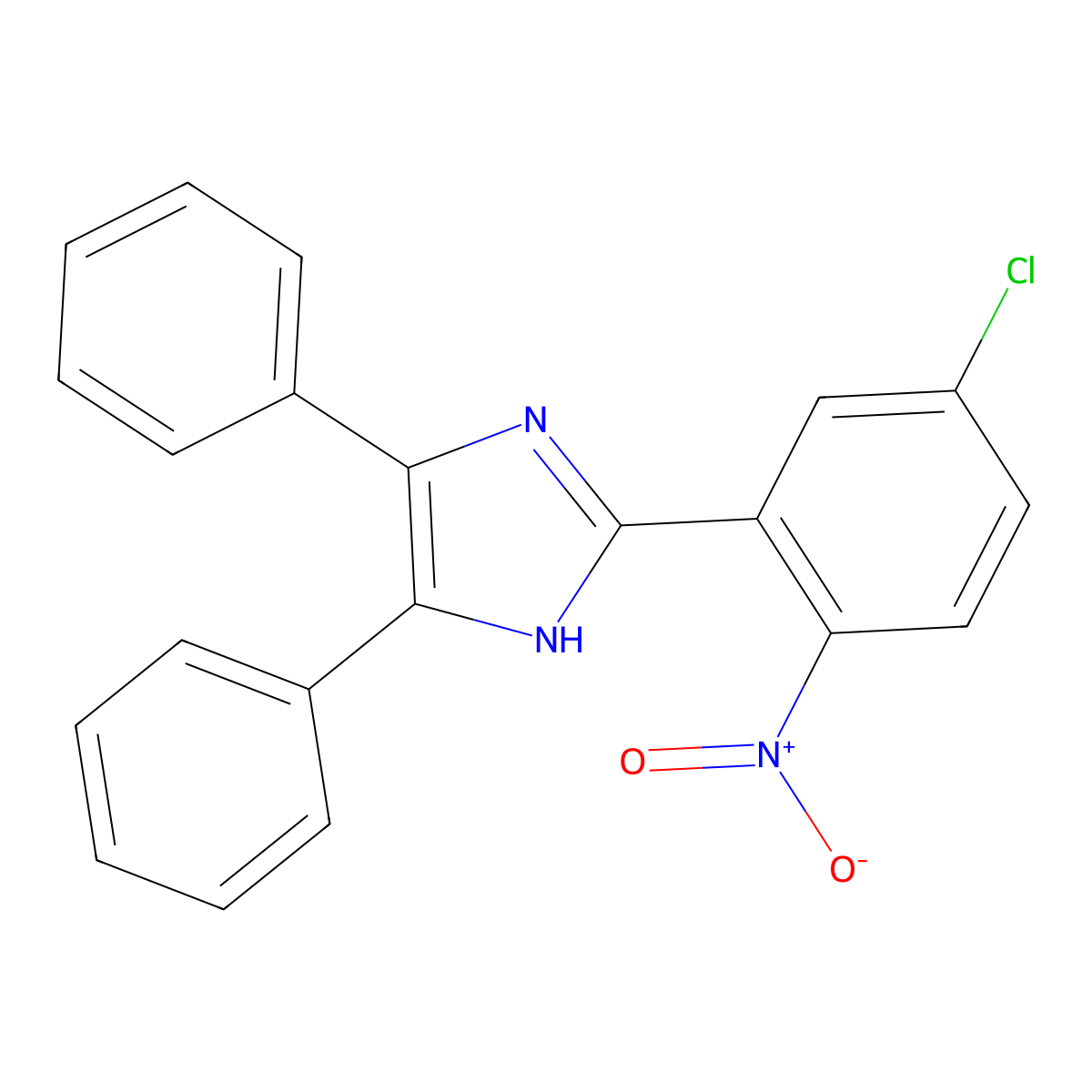 1H-Imidazole, 2-(5-chloro-2-nitrophenyl)-4,5-diphenyl- molecular structure, CAS 646534-32-9