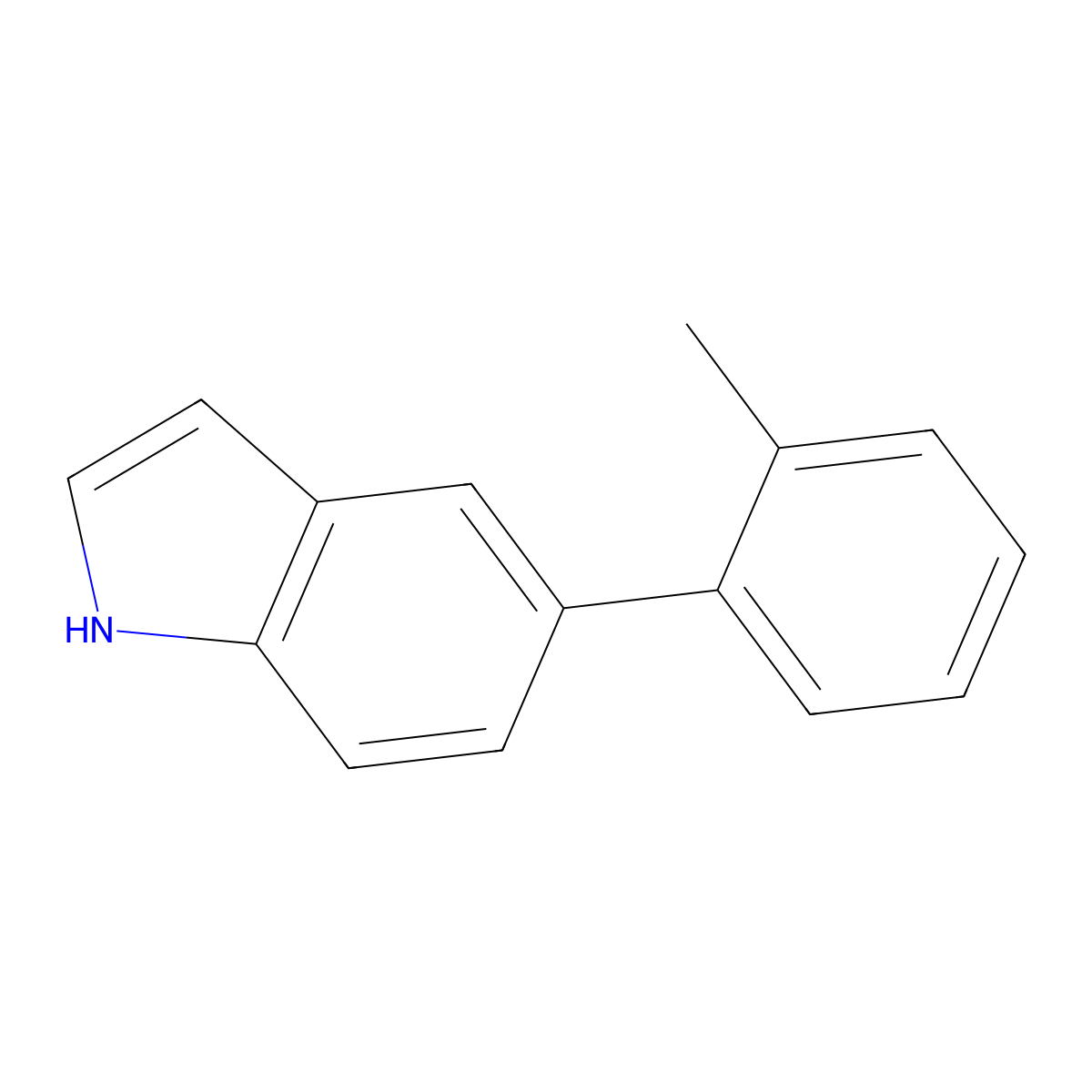 5-(2-Methylphenyl)-1H-indole molecular structure, CAS 646534-33-0