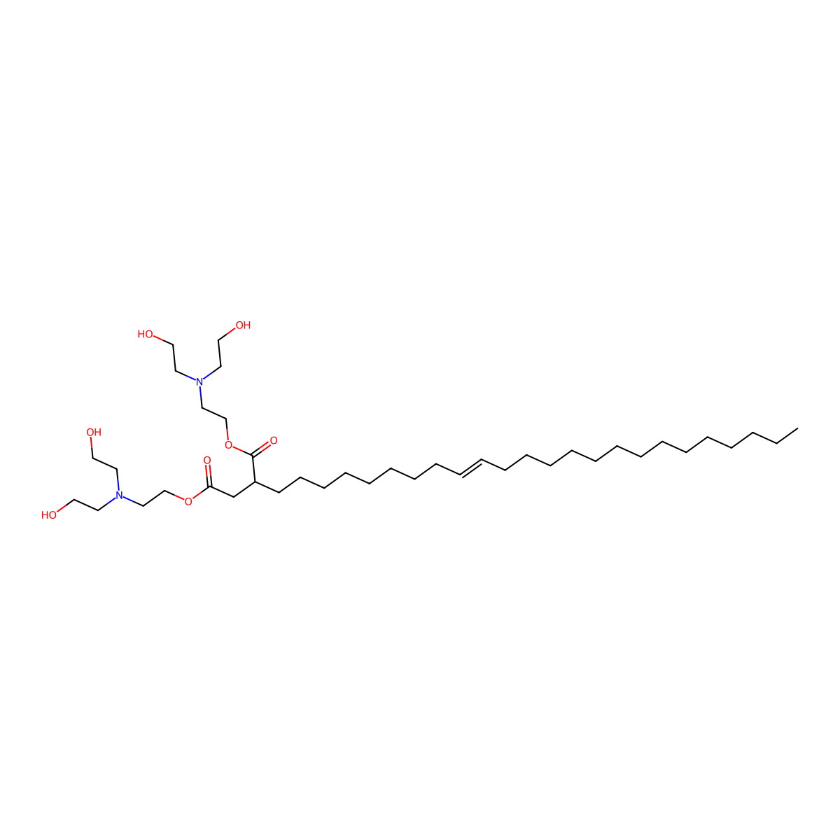 Butanedioic acid, tetracosenyl-, bis[2-[bis(2-hydroxyethyl)amino]ethyl] ester molecular structure, CAS 64654-04-2