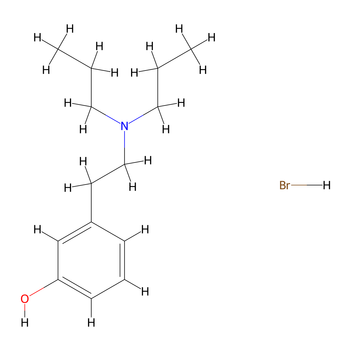 Phenol, m-(2-(dipropylamino)ethyl)-, hydrobromide molecular structure, CAS 64656-40-2