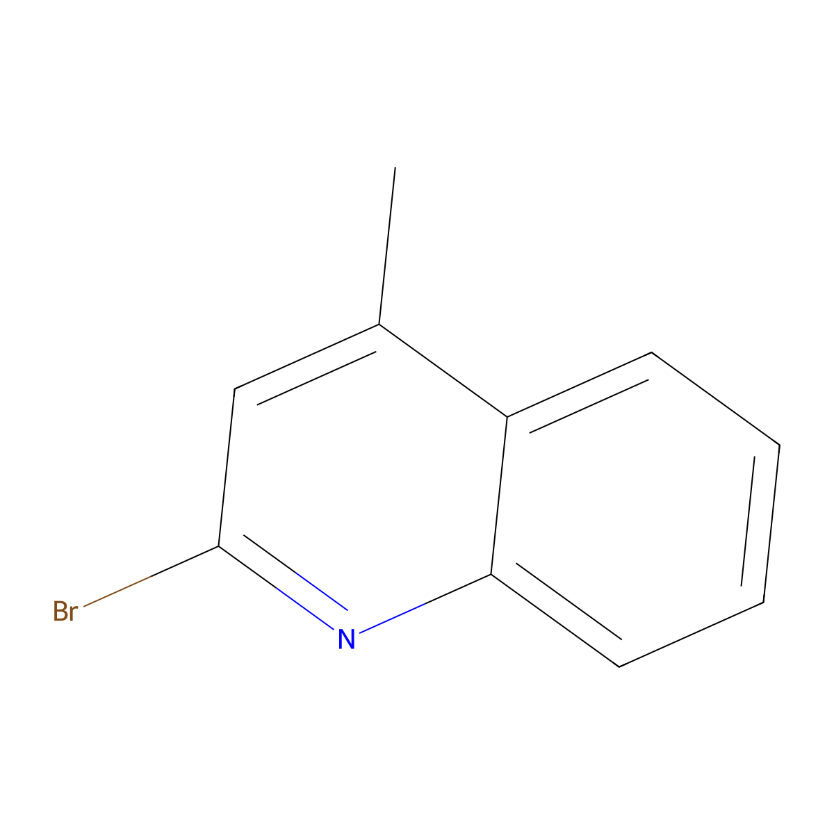 2-Bromo-4-methylquinoline molecular structure, CAS 64658-04-4