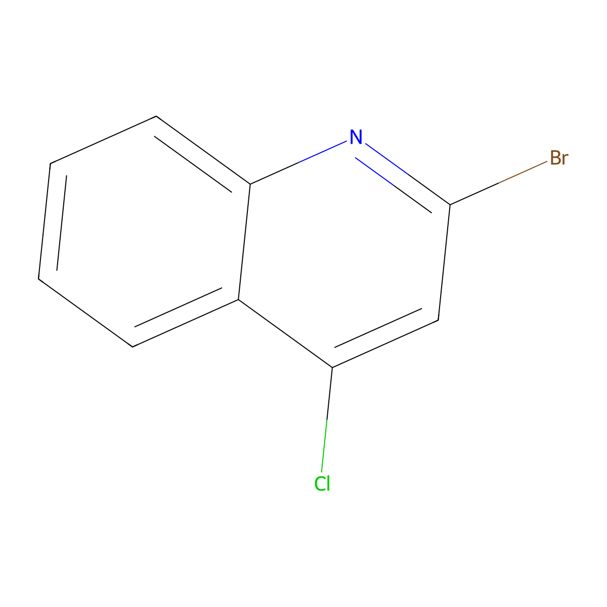 2-Bromo-4-chloroquinoline molecular structure, CAS 64658-05-5