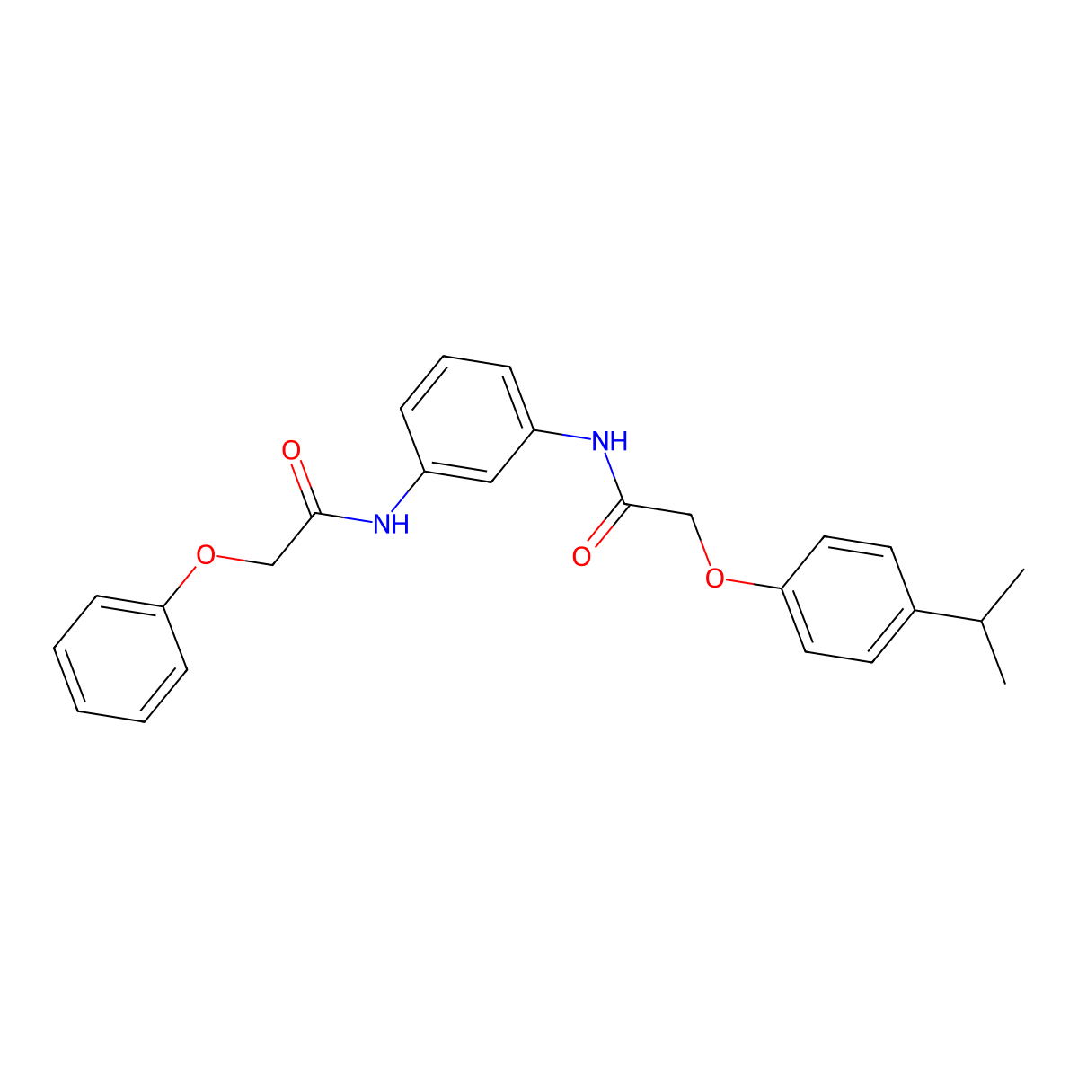 2-(4-isopropylphenoxy)-N-{3-[(phenoxyacetyl)amino]phenyl}acetamide molecular structure, CAS 6466-75-7