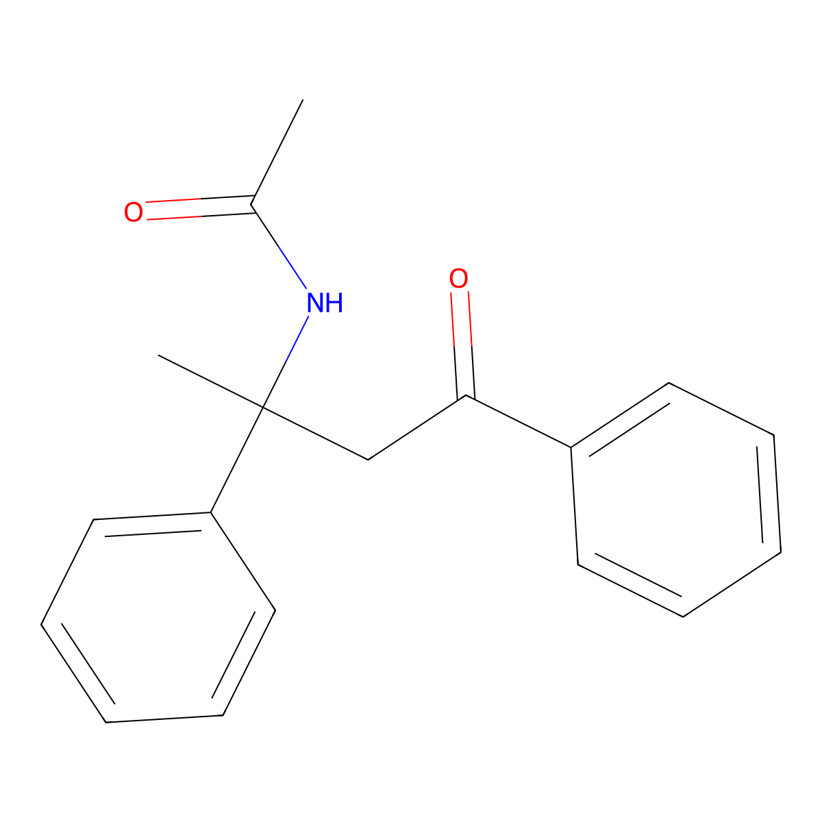 N-(4-oxo-2,4-diphenylbutan-2-yl)acetamide molecular structure, CAS 64663-10-1
