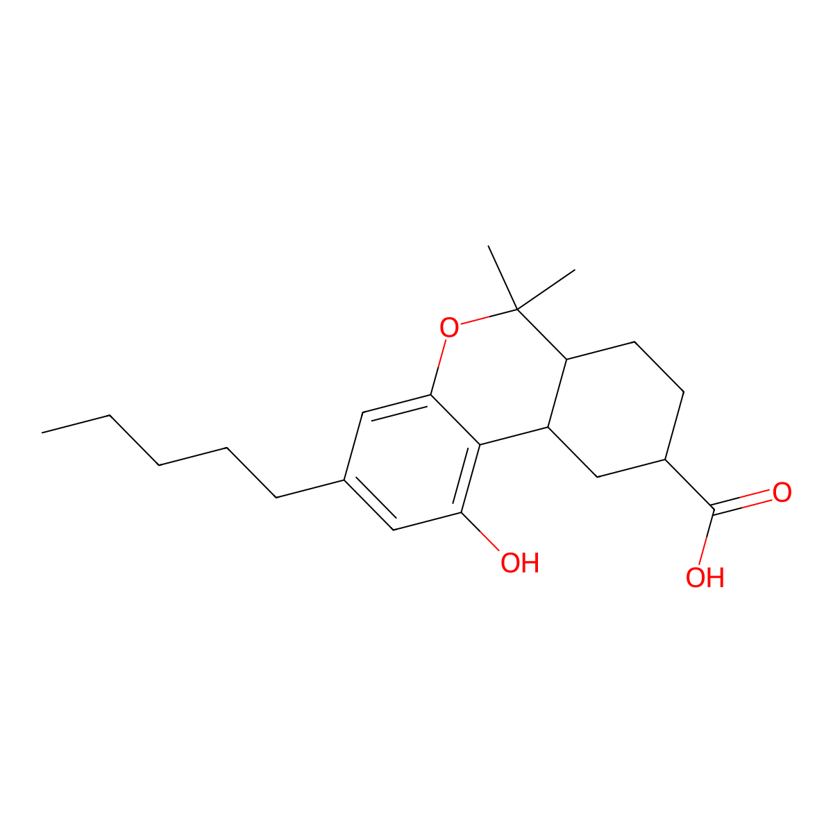 11-nor-9(S)-carboxy-Hexahydrocannabinol molecular structure, CAS 64663-37-2