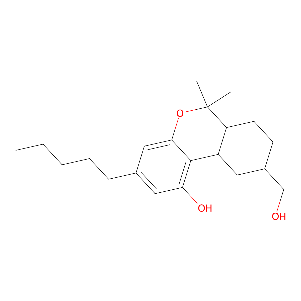 7-Hydroxyhexahydrocannabinol molecular structure, CAS 64663-39-4