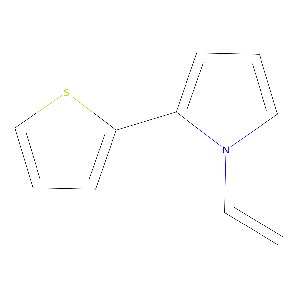 1H-Pyrrole, 1-ethenyl-2-(2-thienyl)- molecular structure, CAS 64663-51-0
