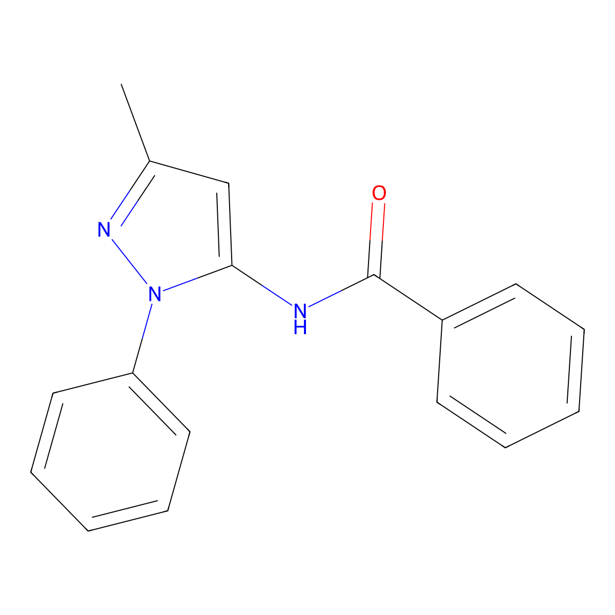 N-(3-methyl-1-phenyl-1H-pyrazol-5-yl)benzamide molecular structure, CAS 64664-15-9