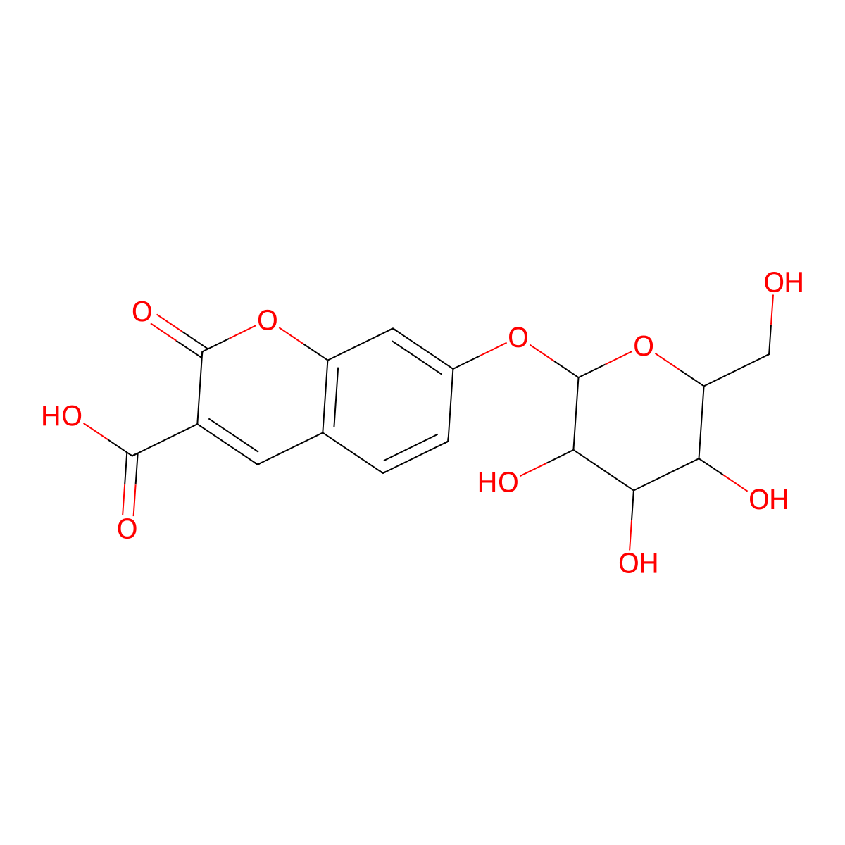 3-Carboxyumbelliferyl beta-D-galactopyranoside molecular structure, CAS 64664-99-9