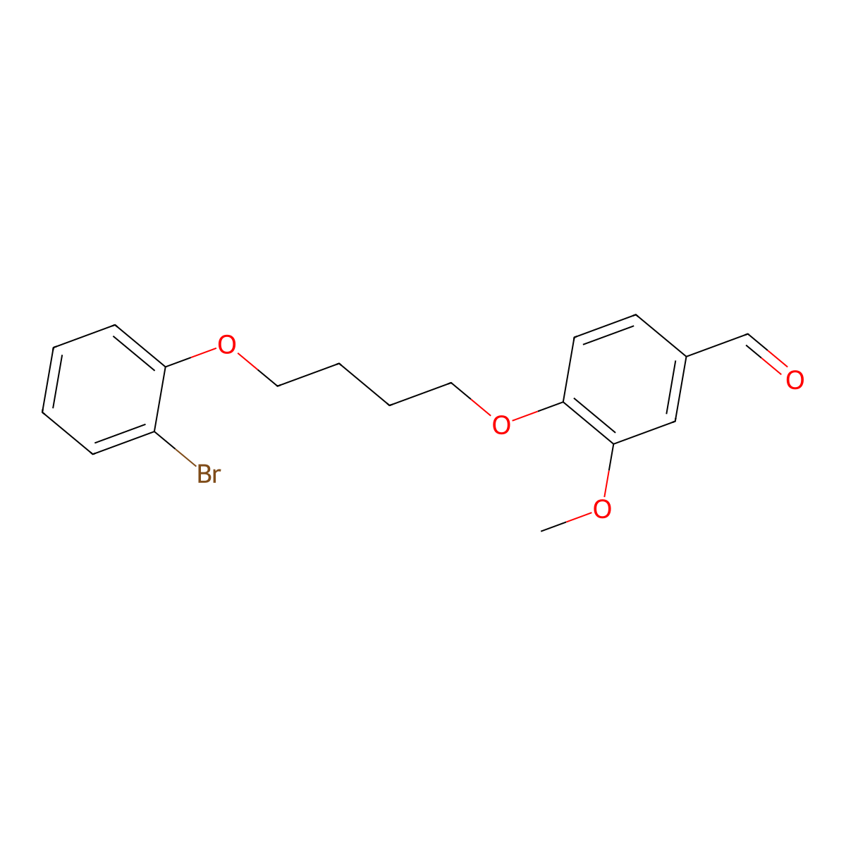 4-[4-(2-Bromophenoxy)butoxy]-3-methoxybenzaldehyde molecular structure, CAS 6467-68-1
