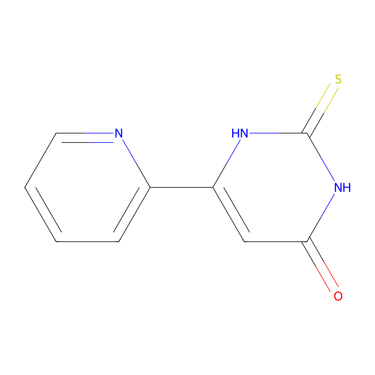 6-pyridin-2-yl-2-thioxo-2,3-dihydropyrimidin-4(1{H})-one molecular structure, CAS 64670-16-2