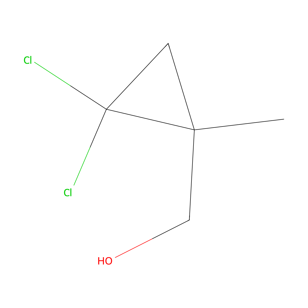 (2,2-Dichloro-1-methylcyclopropyl)methanol molecular structure, CAS 64670-26-4