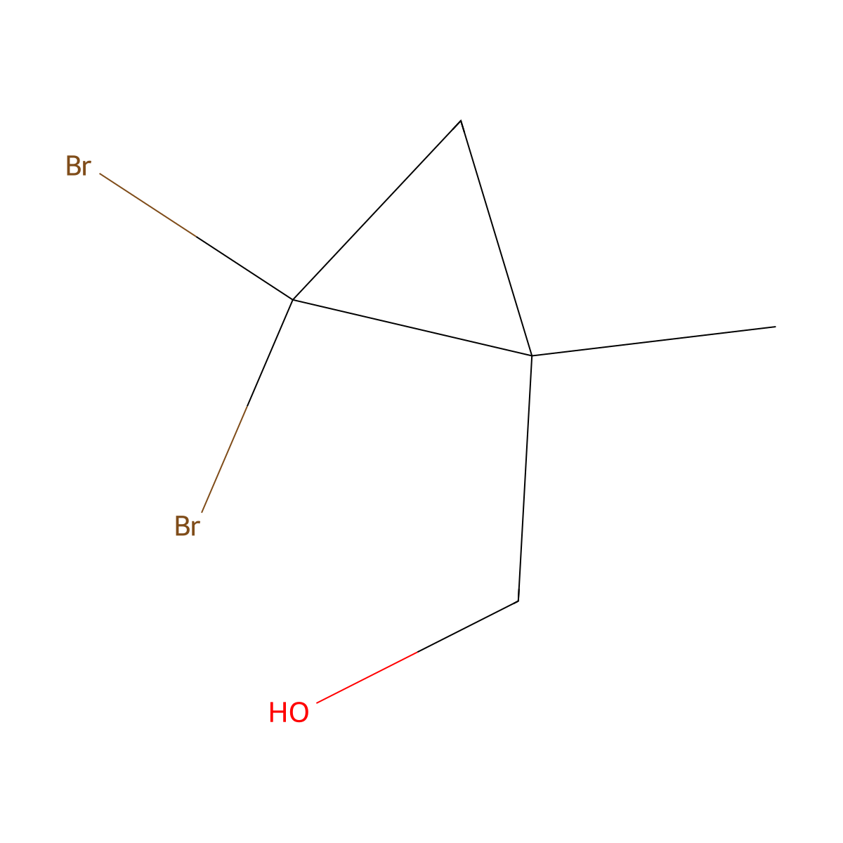 (2,2-Dibromo-1-methylcyclopropyl)methanol molecular structure, CAS 64670-28-6