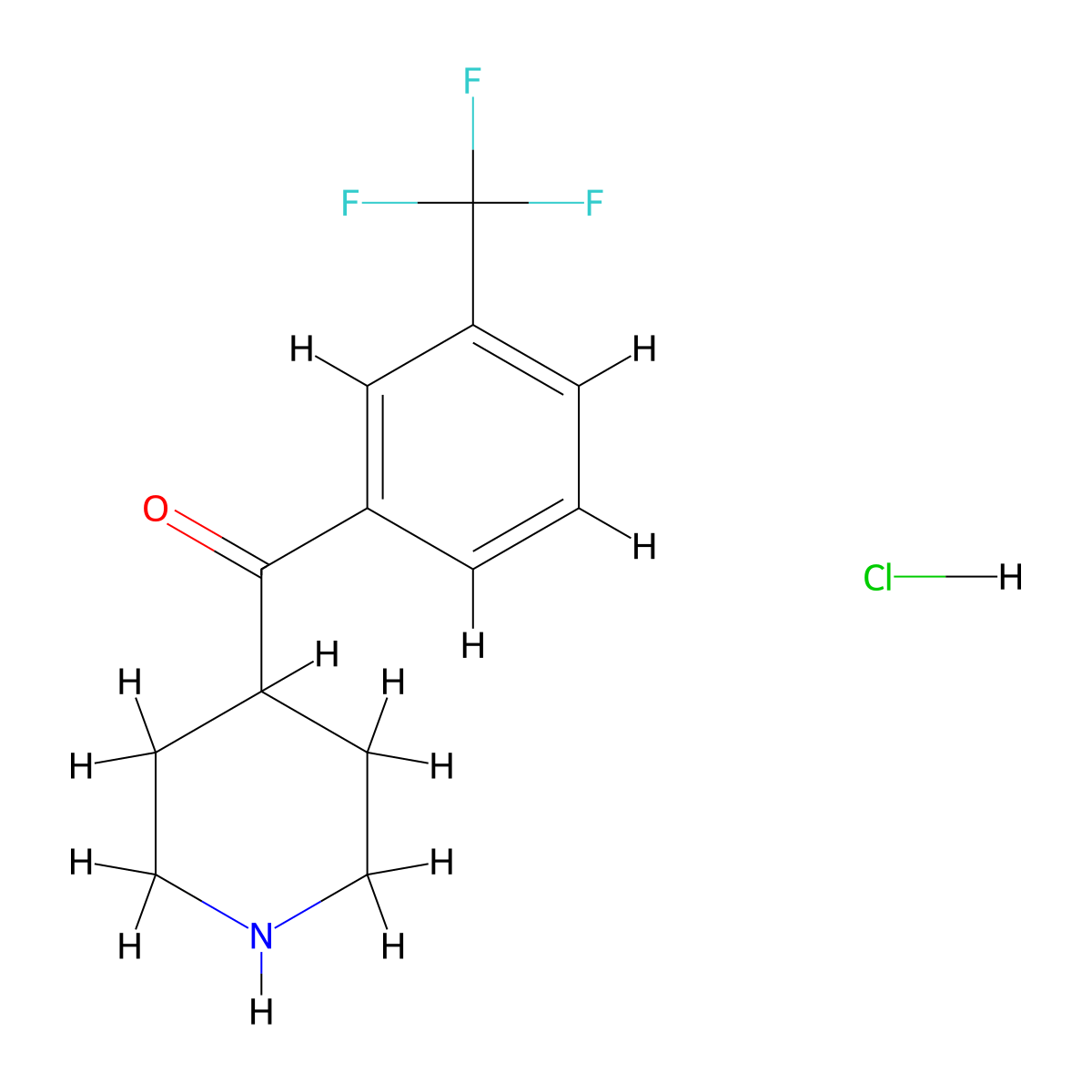 4-(3-Trifluoromethylbenzoyl)piperidine Hydrochloride molecular structure, CAS 64670-97-9