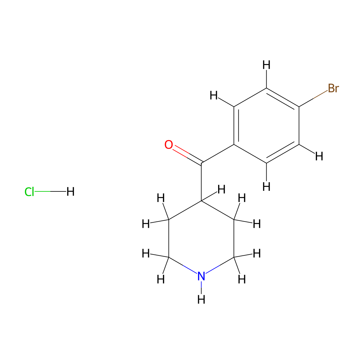 4-(4-Bromobenzoyl)piperidine hydrochloride molecular structure, CAS 64671-00-7