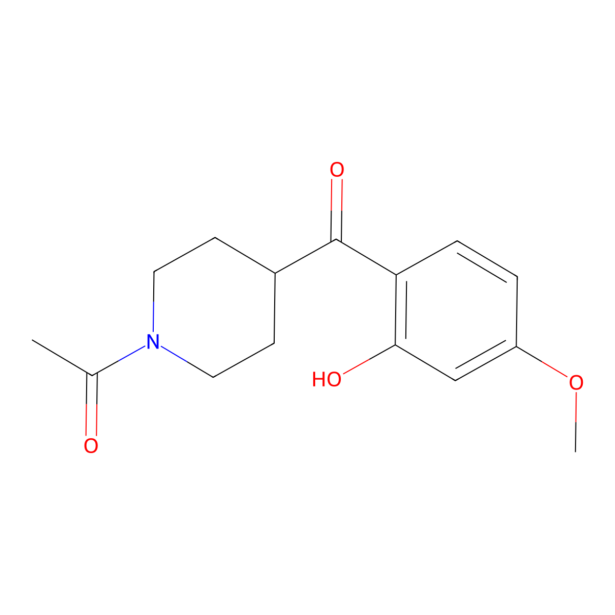 4-(N-Acetyl)piperidinyl 2-(5-Methoxy)phenol Ketone molecular structure, CAS 64671-18-7