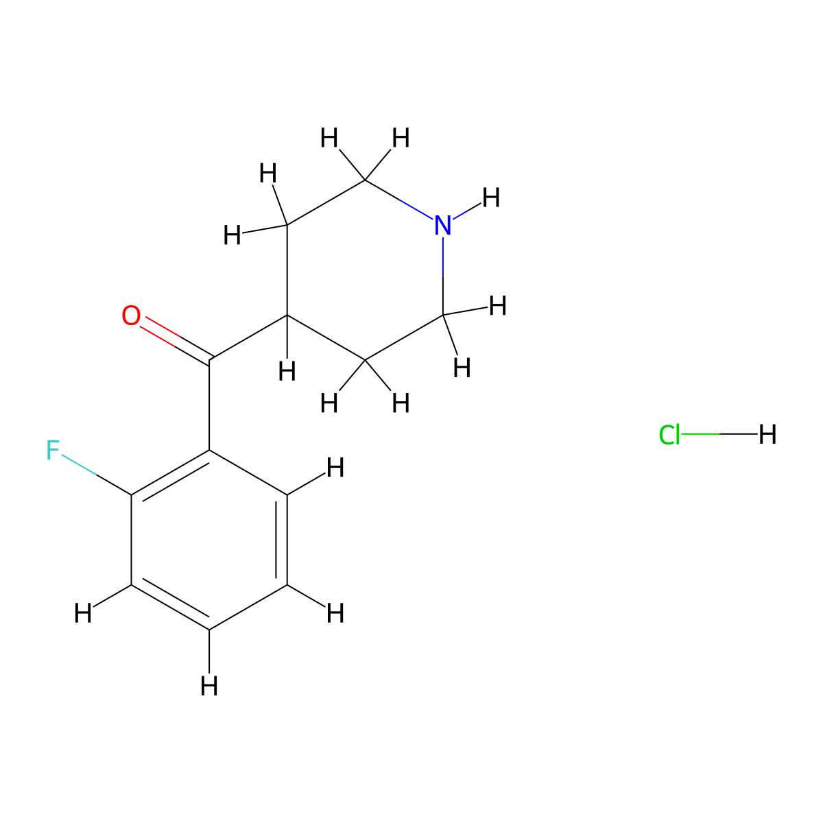 4-(2-Fluorobenzoyl)piperidine hydrochloride molecular structure, CAS 64671-29-0