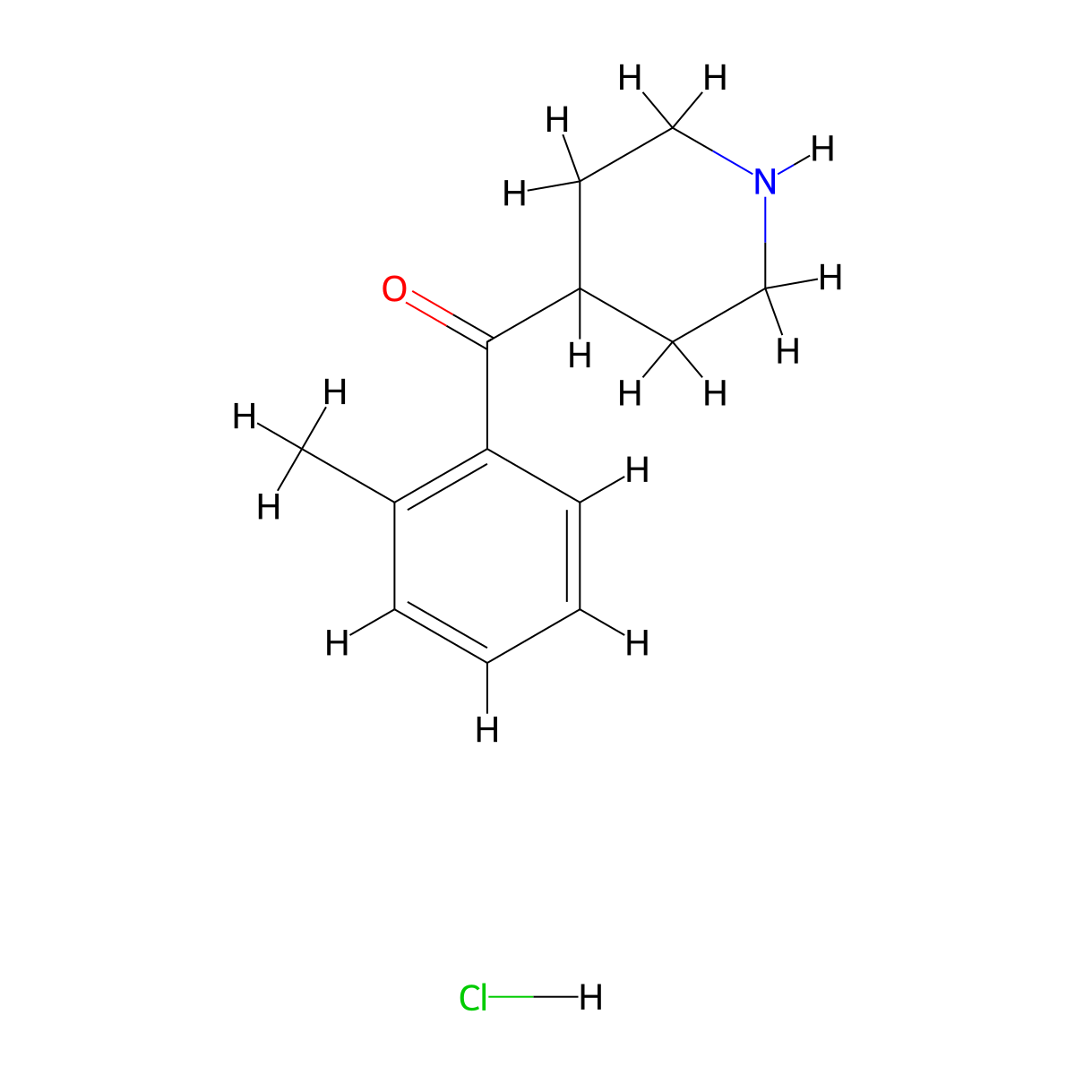 Piperidin-4-yl(o-tolyl)methanone hydrochloride molecular structure, CAS 64671-34-7