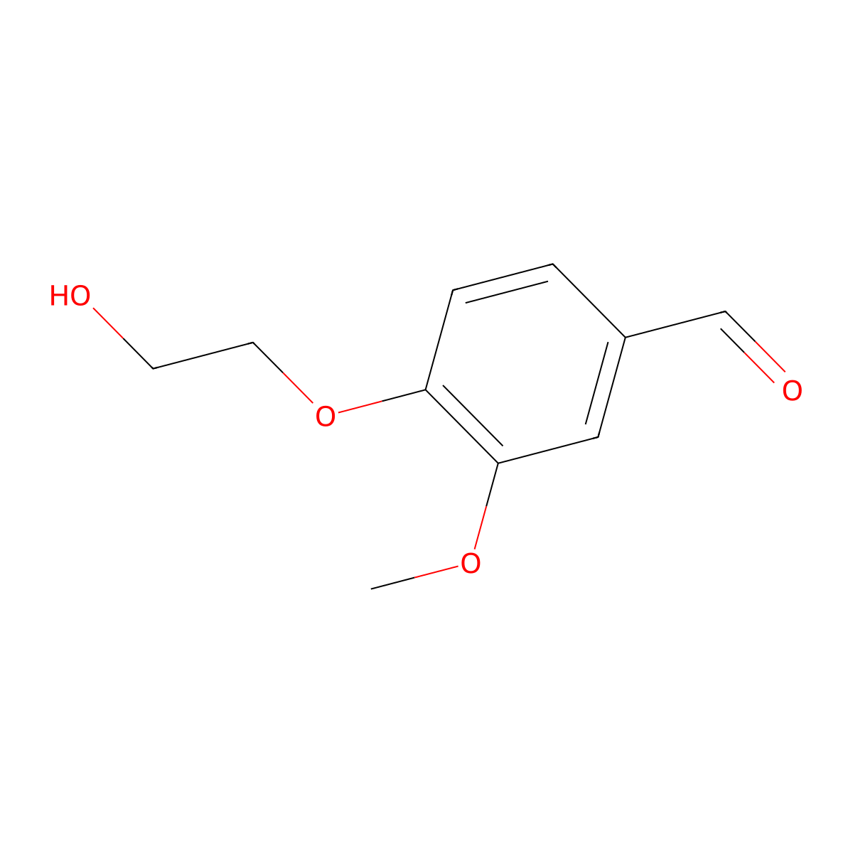 4-(2-Hydroxyethoxy)-3-methoxybenzaldehyde molecular structure, CAS 64673-04-7