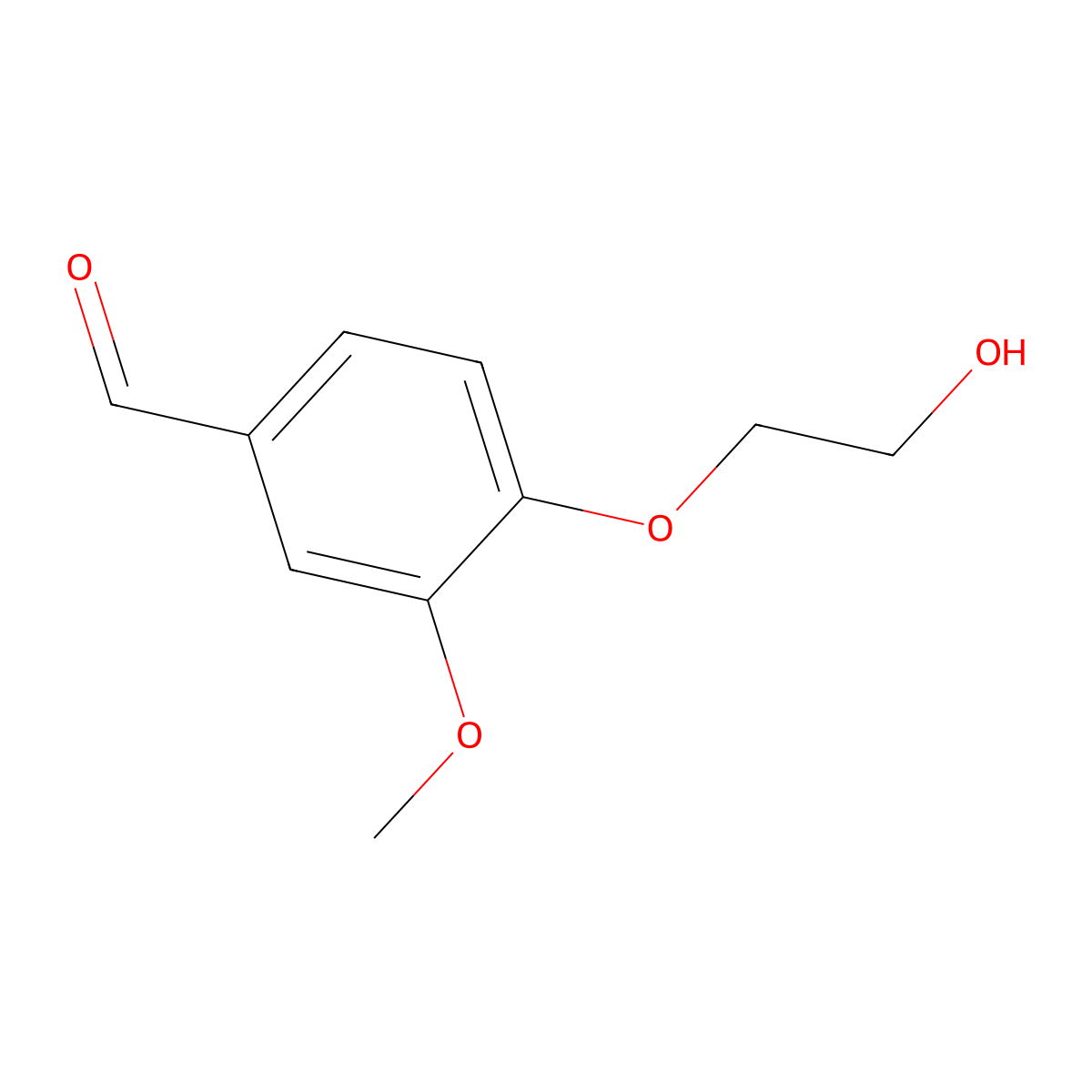 4-(2-Hydroxyethoxy)-3-methoxybenzaldehyde molecular structure, CAS 64673-04-7