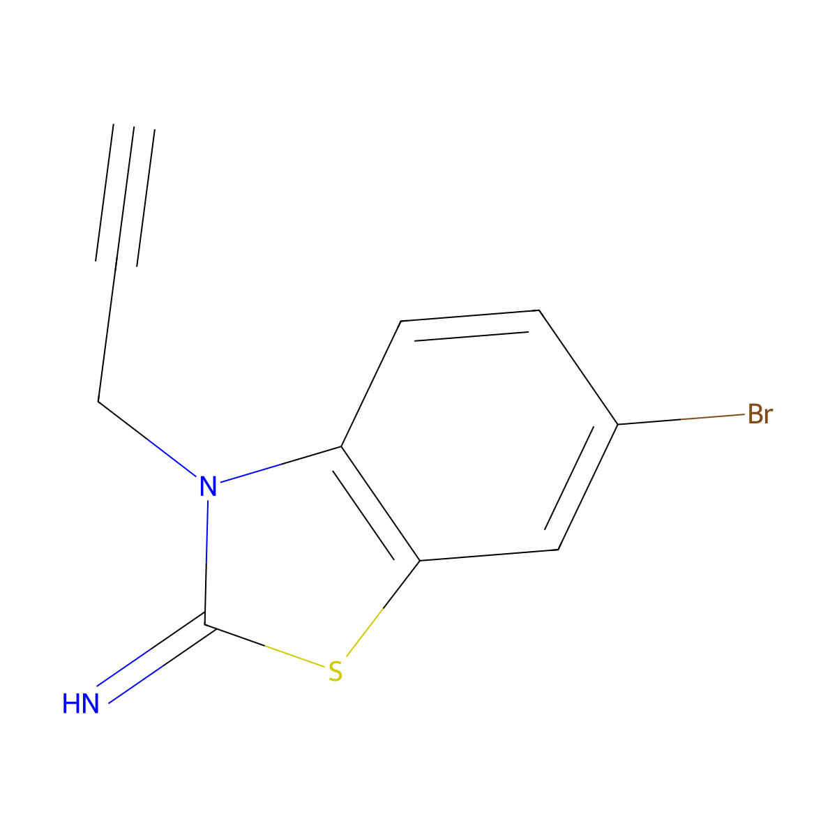 6-bromo-3-(prop-2-yn-1-yl)benzo[d]thiazol-2(3H)-imine molecular structure, CAS 64677-65-2